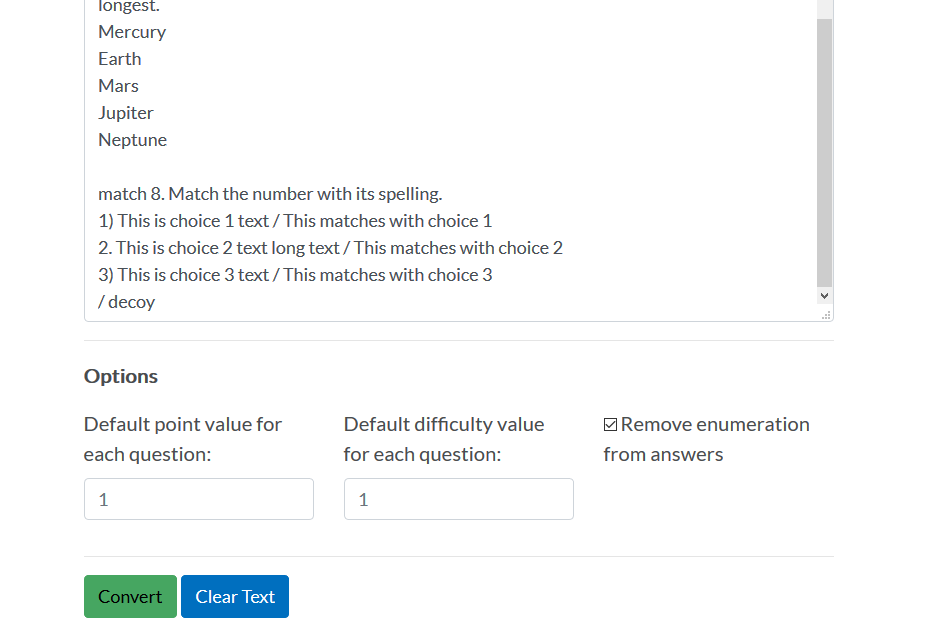 Select Remove enumeration and click Convert