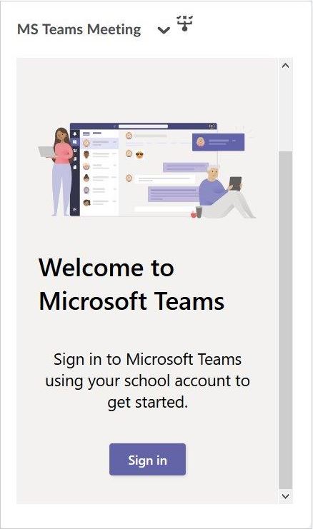 Signing into Microsoft Teams