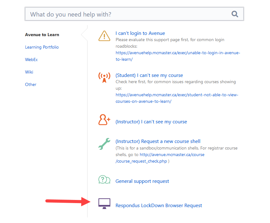 Respondus LockDown Browser and Respondus Monitor Avenue Help