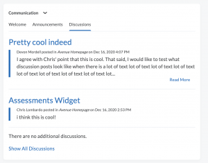 Discussions Tab
