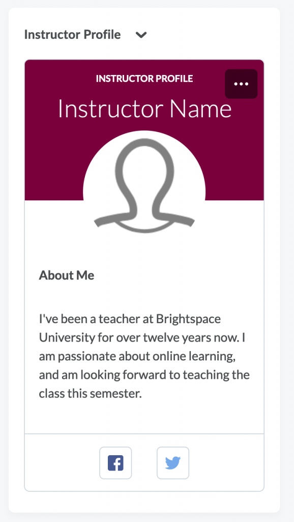Instructor profile