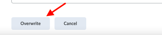 Selecting Overwrite