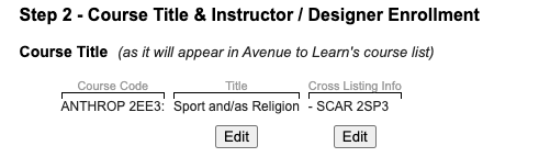 Editing your Course Code & Title 