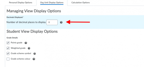 Changing the number of decimal places to display to 0