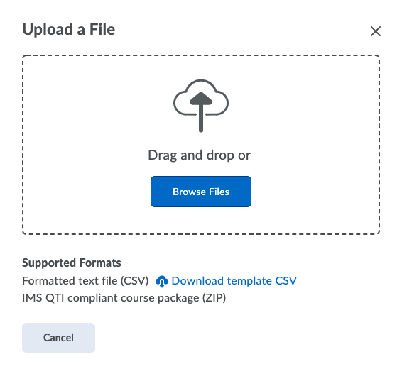Upload a File window 