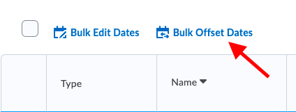 Clicking Bulk Offset Dates