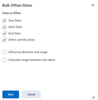 Bulk Offset dialog box