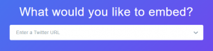 enter the Twitter URL you want to embed