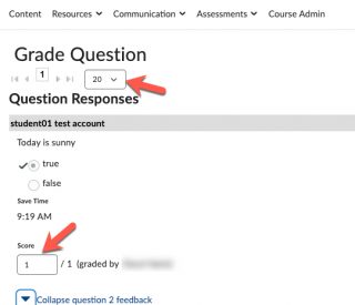 grade individual question